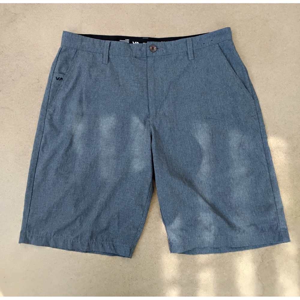 RVCA Mens Hybrid Shorts Blue Grey 4-Way Performance Stretch Size 32